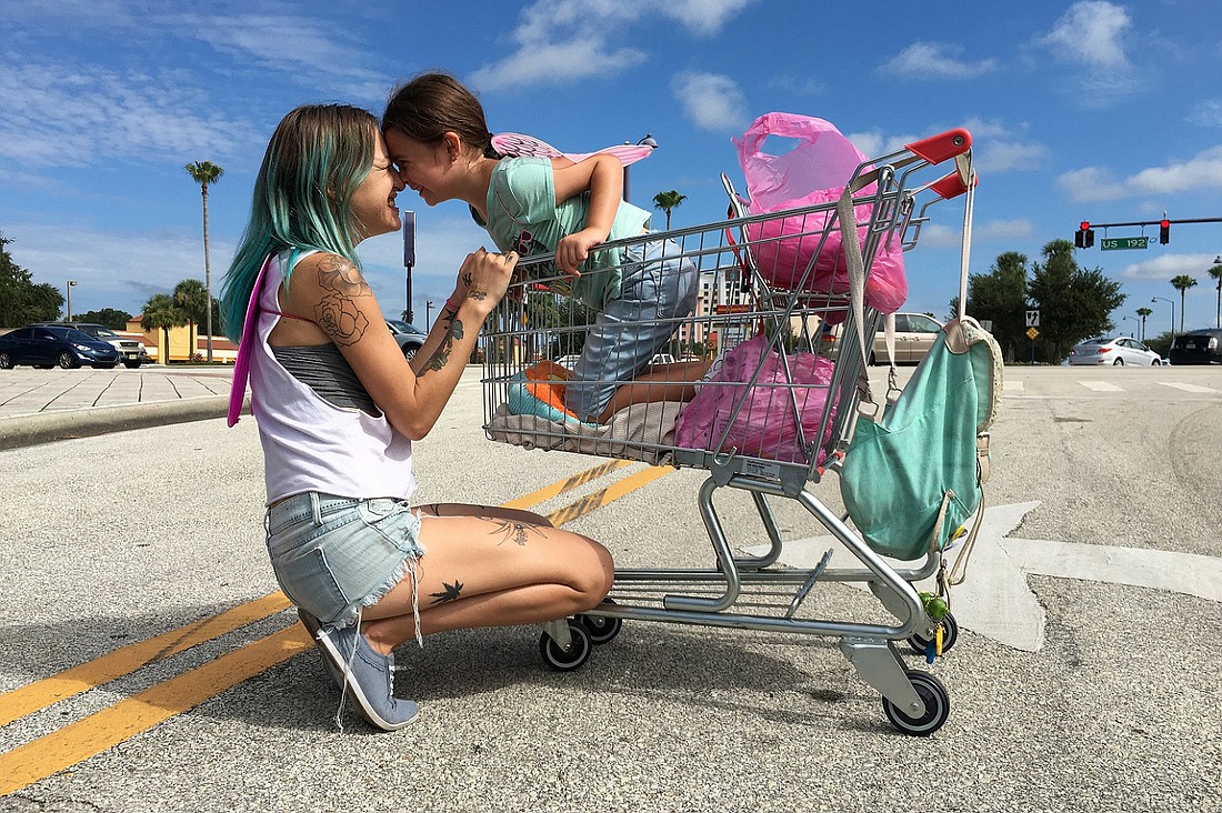 Bria Vinaite and Brooklynn Prince in "The Florida Project." Photo source: Kanopy.