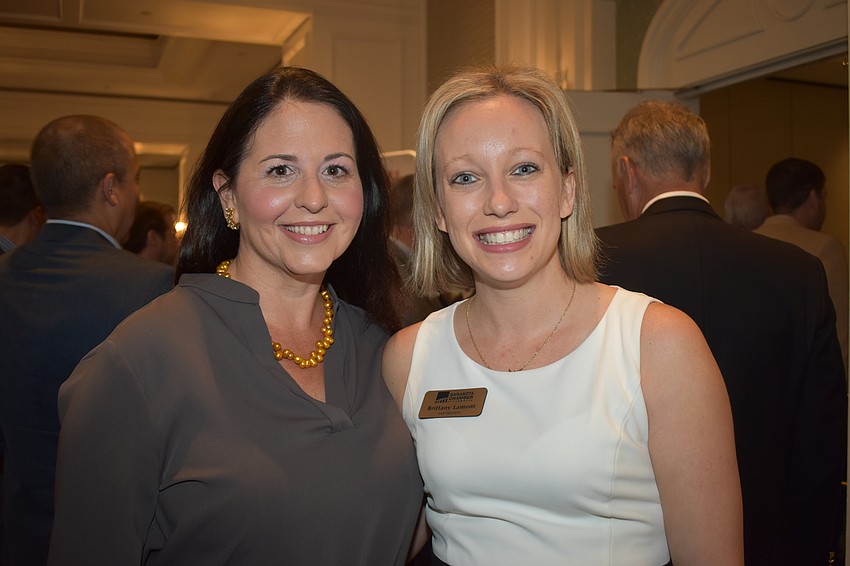 The Baltimore Orioles' Jennifer Brondahl and Sarasota Chamber of Commerce's Brittany Lamont