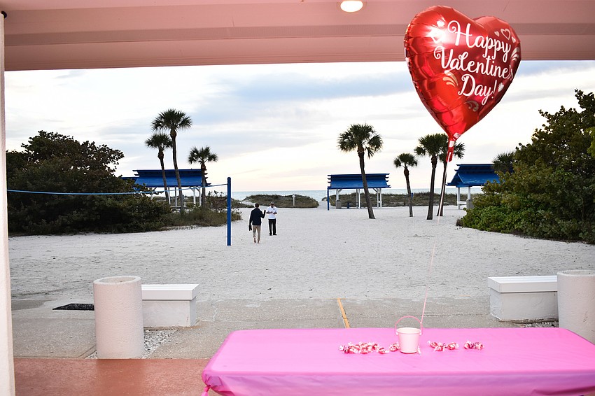 Guests watched the sunset go down.