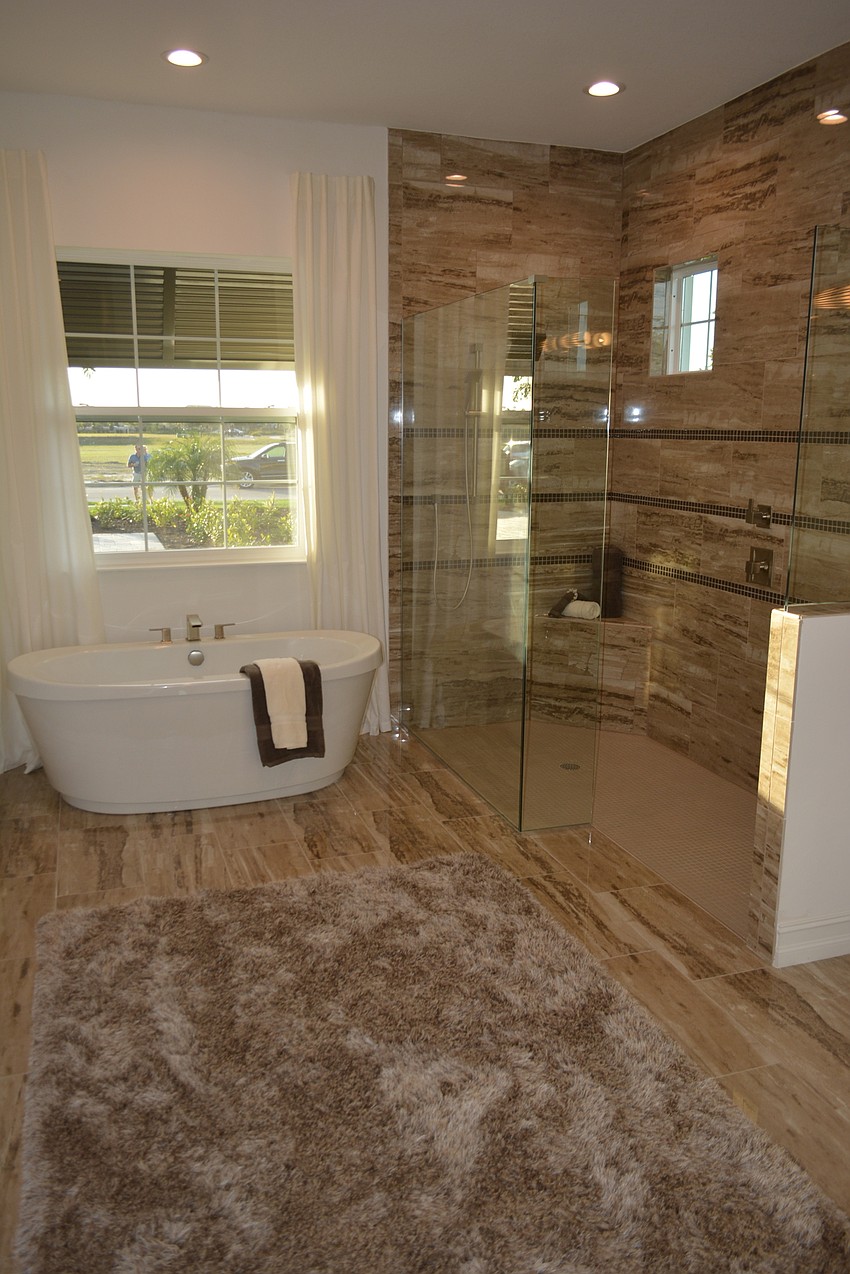 The elegant master bathrooms are a highlight of the new models.