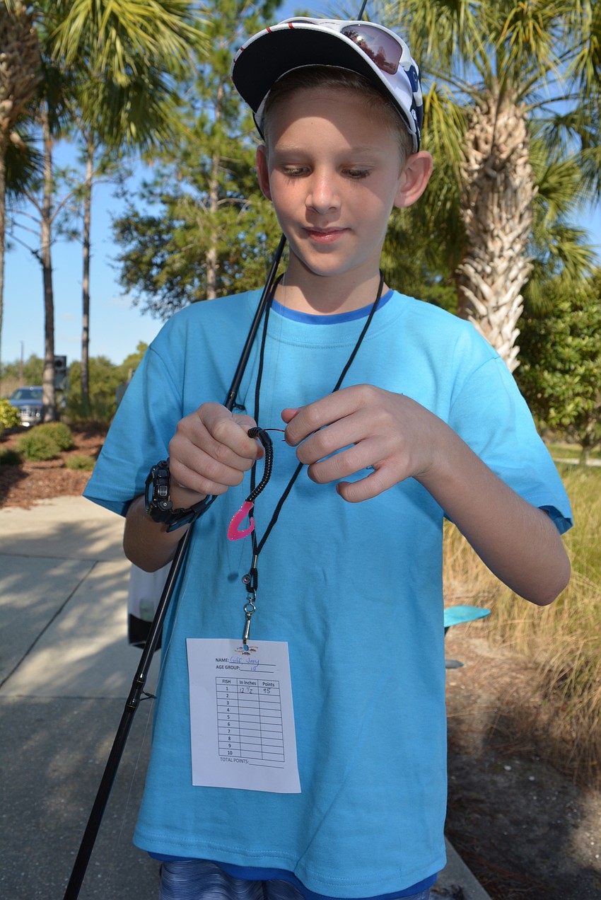 Lakewood Ranch 10-year-old Joey Promen caught the first fish of the day.