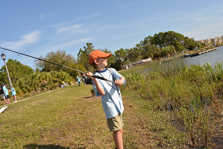 Lakewood Ranch's Henley Vansent, 9, fished with his grandpa, Bob Jordan, who was visiting from Georgia.