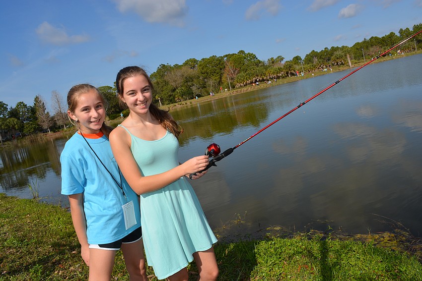 Eleven-year-old Mia Boyd helps her 15-year-old sister Emma cast for the firsrt time.