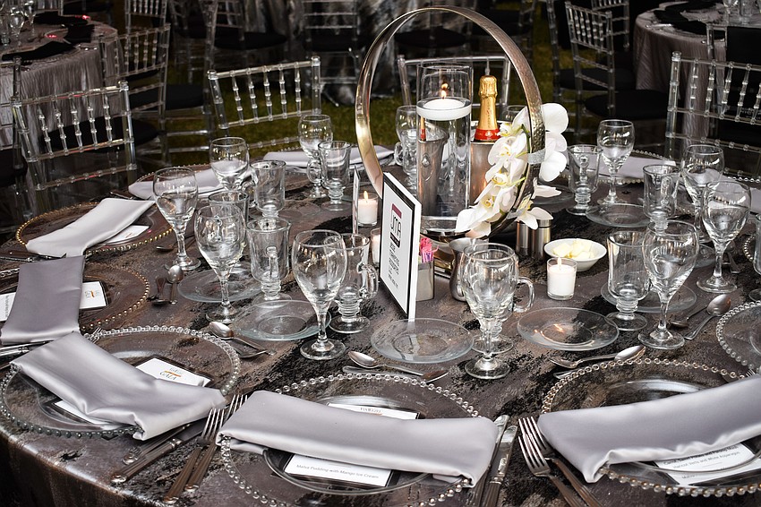 The decor shone a bright silver.