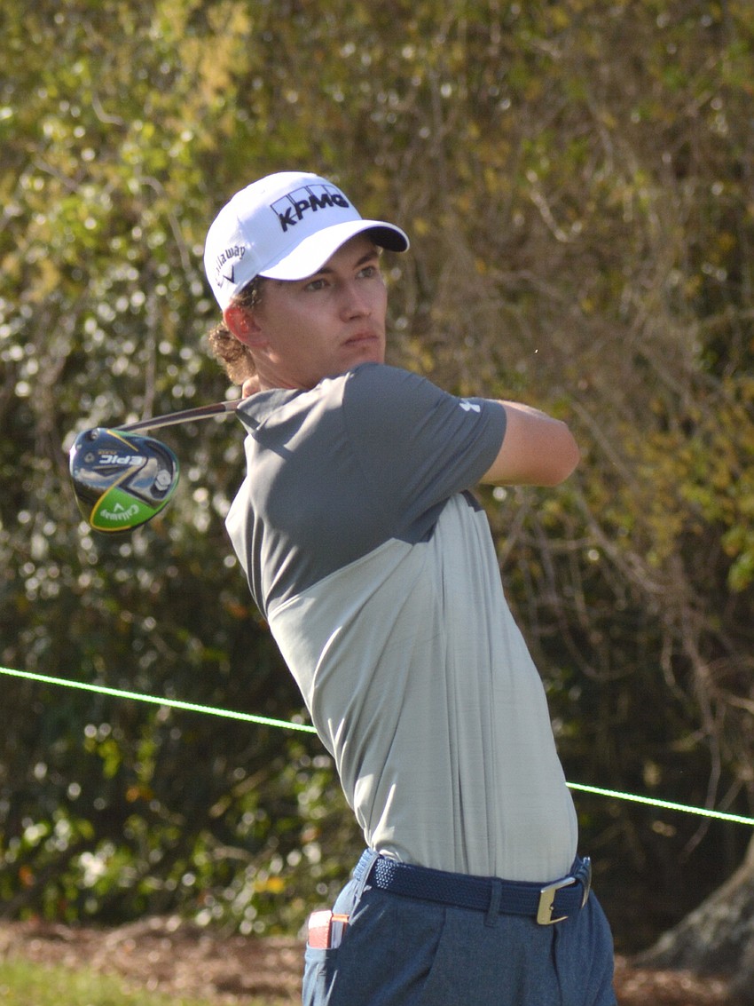 Maverick McNealy finished second at the 2019 LECOM Suncoast Classic (24 under par).