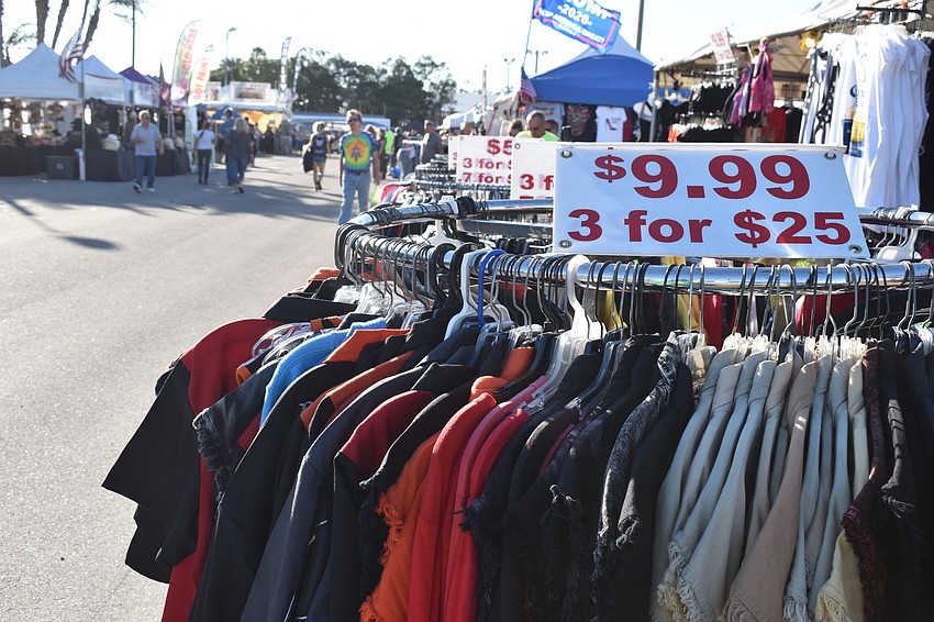 Clothes and other motorcycle related goods were all available for riders to purchase.