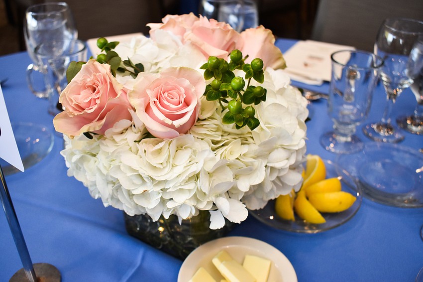 Delicate centerpieces decorated the tables.
