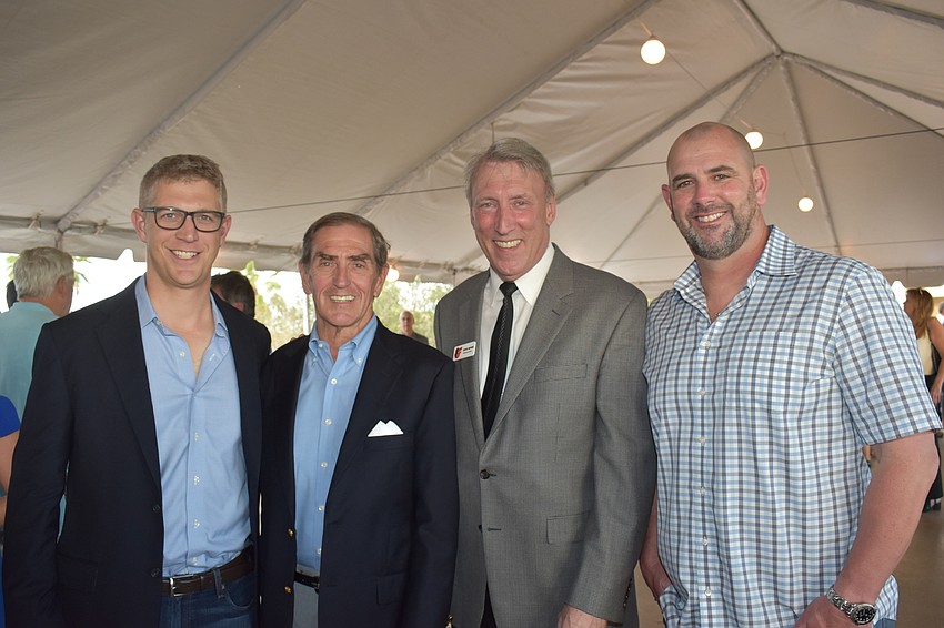 Mike Elias, the executive vice president and general manger, John Cranor, David Rovine, vice president of Orioles-Sarasota and Brandon Hyde, the manager