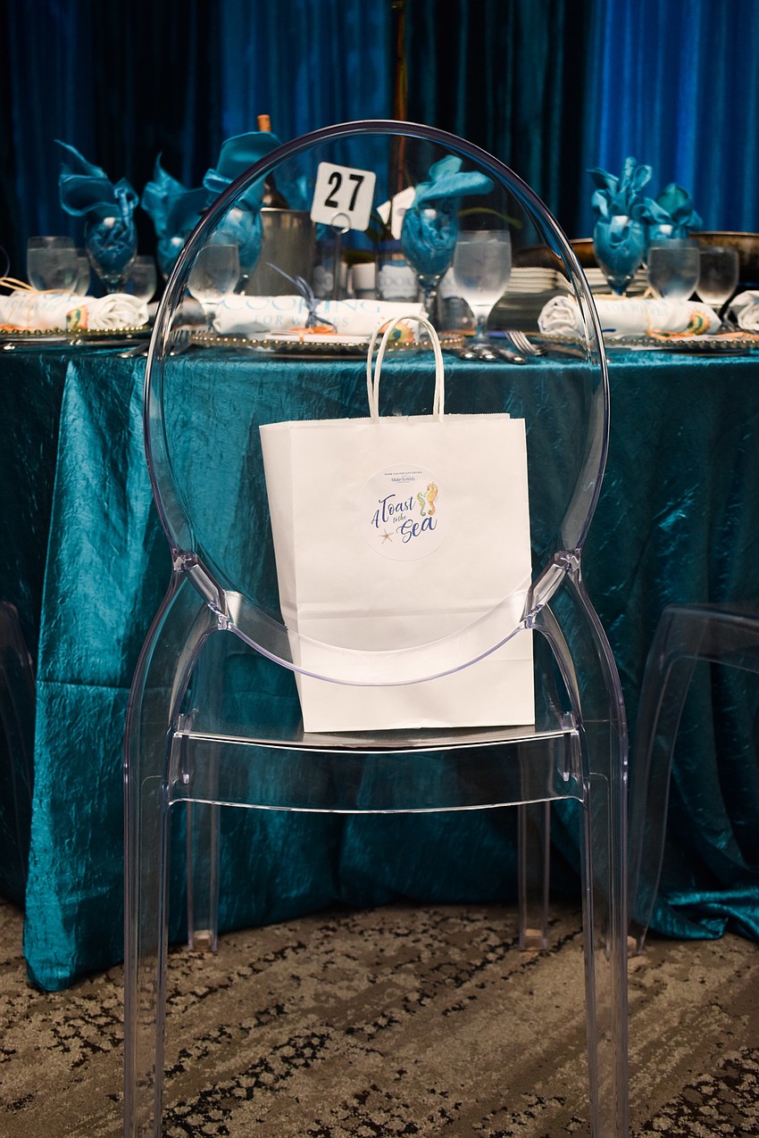 Each guest had a gift bag placed on their seat.