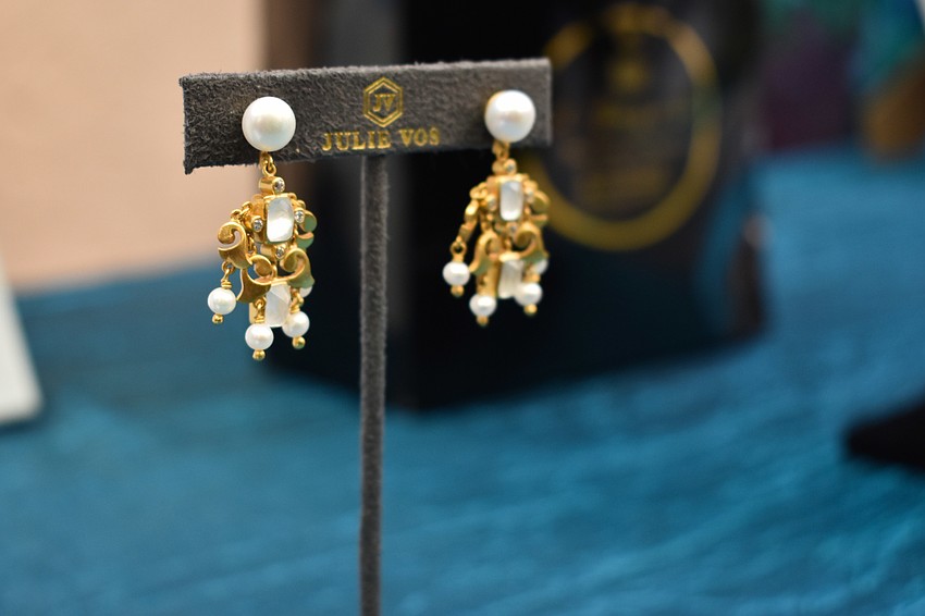 Many items were available in the silent auction, including earrings from Julie Vos.
