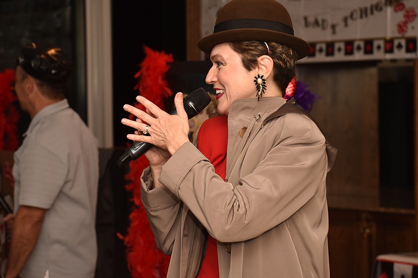 Connie Scardelli performs “Guys and Dolls” for residents.