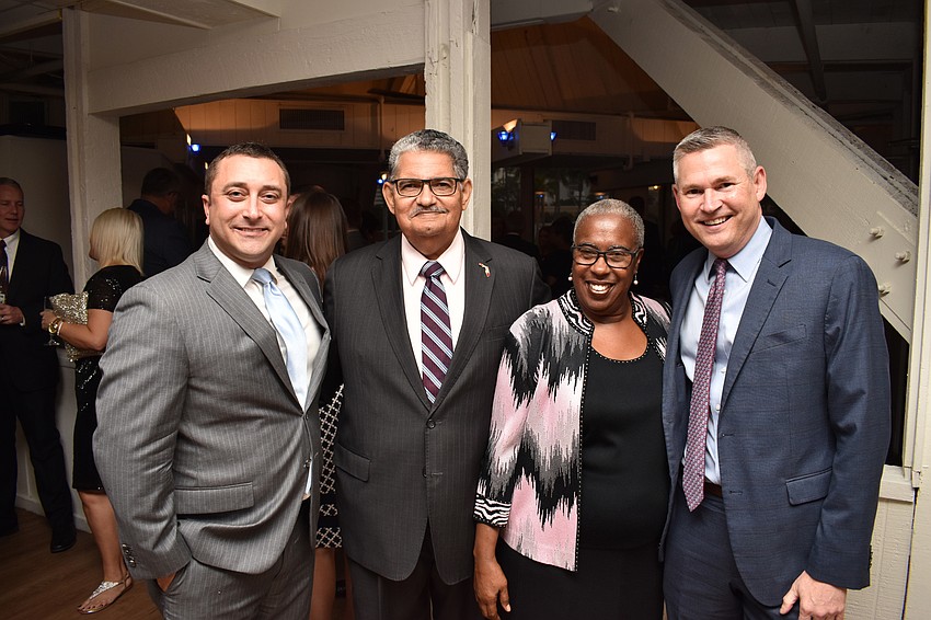 Commissioner Hagen Brody, John Colon, Carolyn Mason and Sarasota County Supervisor of Elections Ron Turner