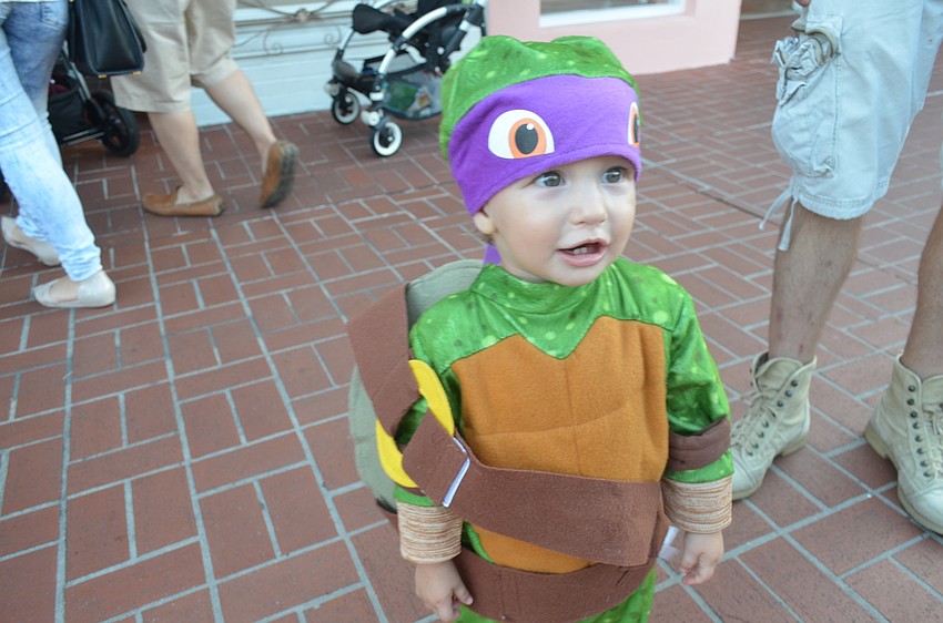 Laura Bergese, 16 months, as a Teenage Mutant Ninja Turtle