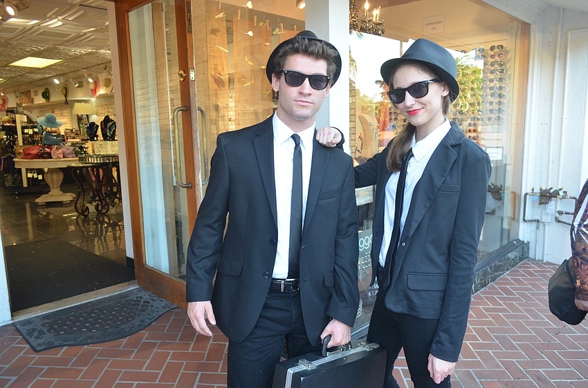 David Murray and Liz Davis, as the Blues Brothers