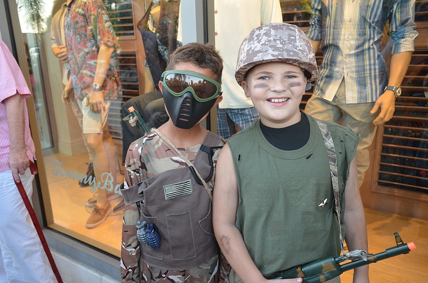 Aden McGarrah, 8, and Alex Carr, 9, as Delta Force soldiers