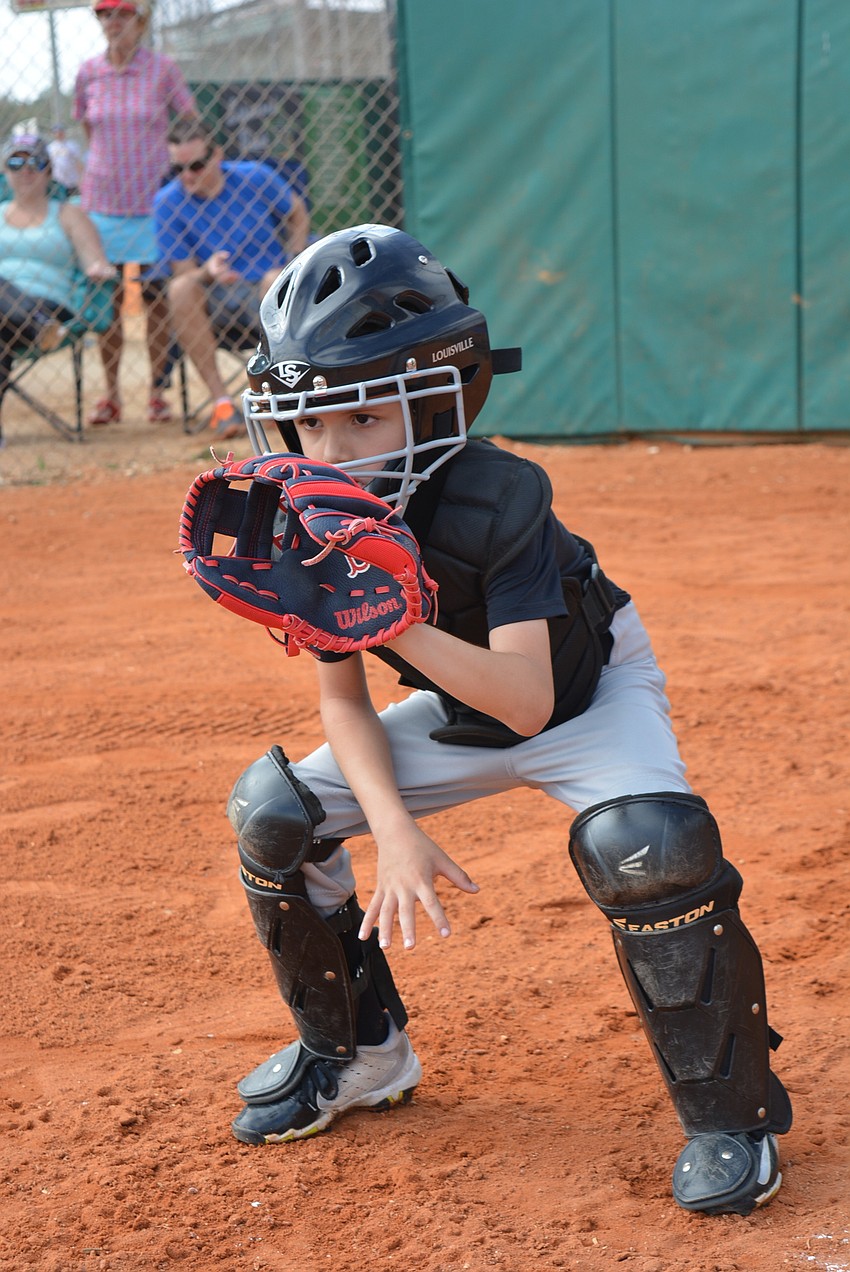 Lakewood Ranch Little League's Giovanni Despinosa, 7, is ready to make plays.