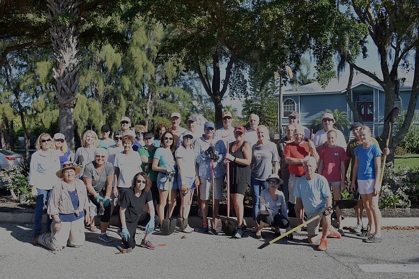 Longboat Key Garden Club members and Sleepy Lagoon residents spent Saturday morning planting greenery around Public Works.