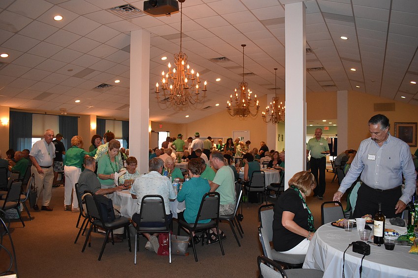 The group met at St. Boniface Episcopal Church instead of their own parish hall because it was demolished.