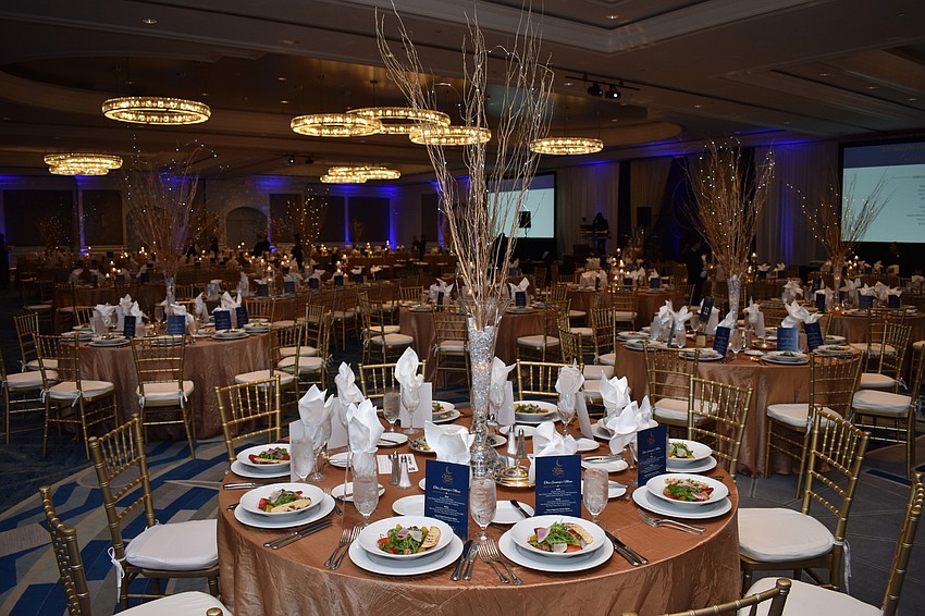 Guests walked into a twinkling, star motif-filled ballroom.