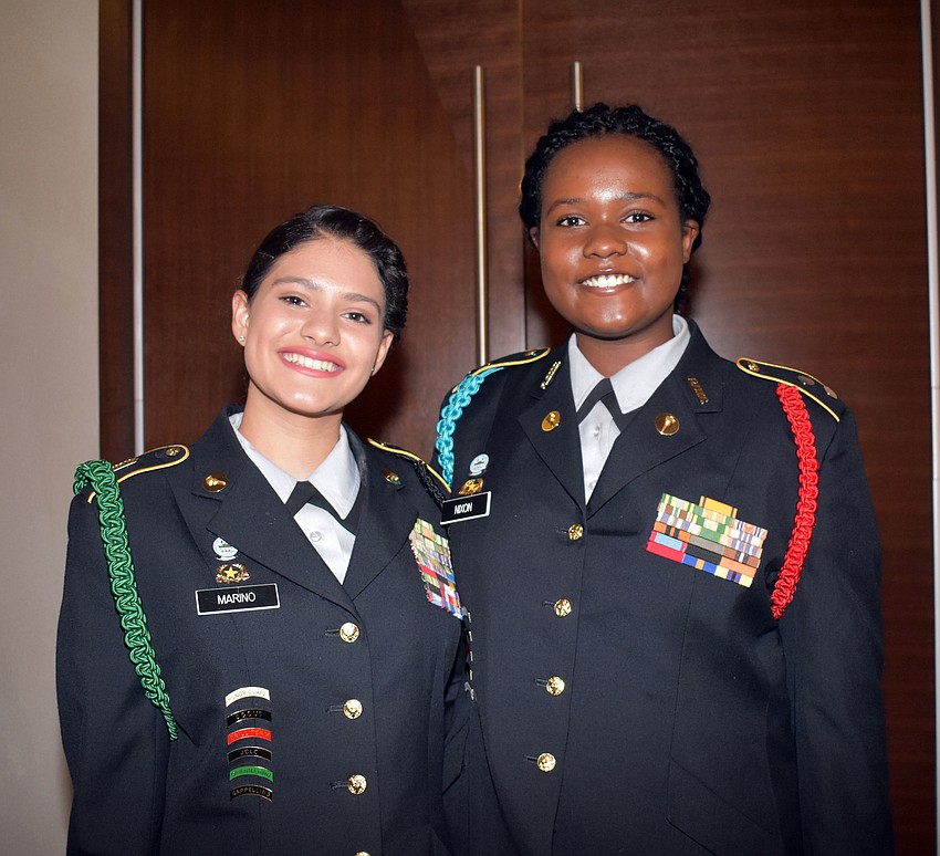 Sarasota Military Academy juniors Natalie Marino and Jaela Nixon