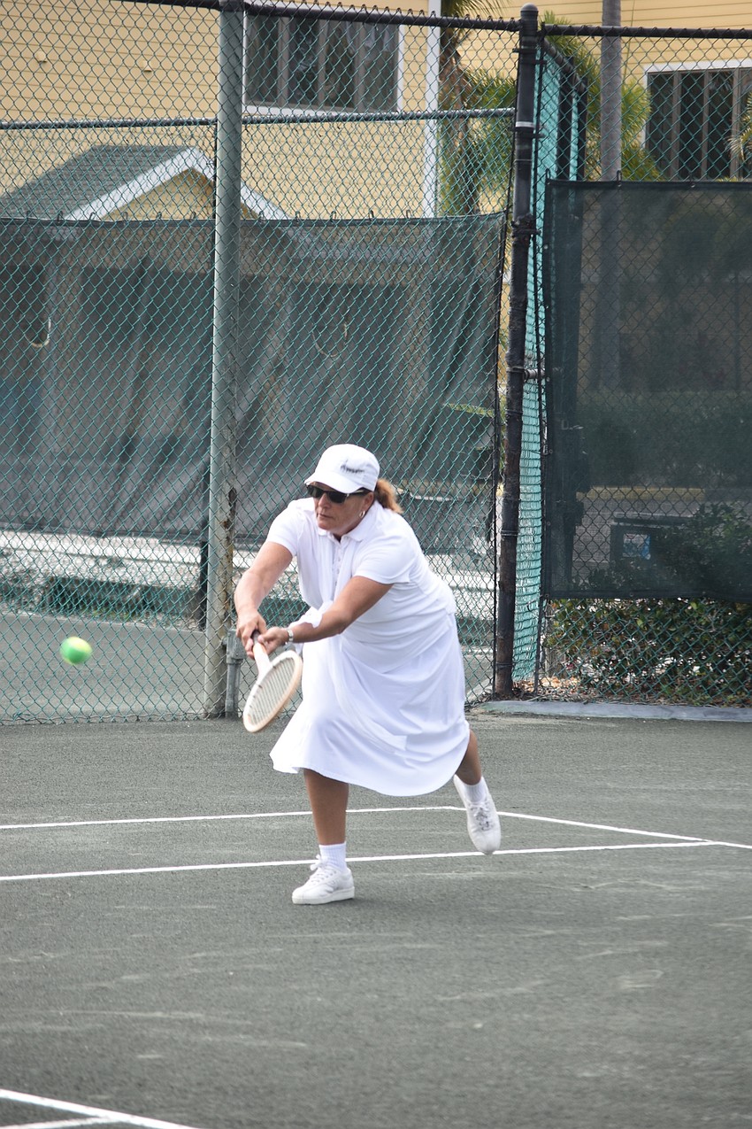 Monica Darold wore a long skirt.