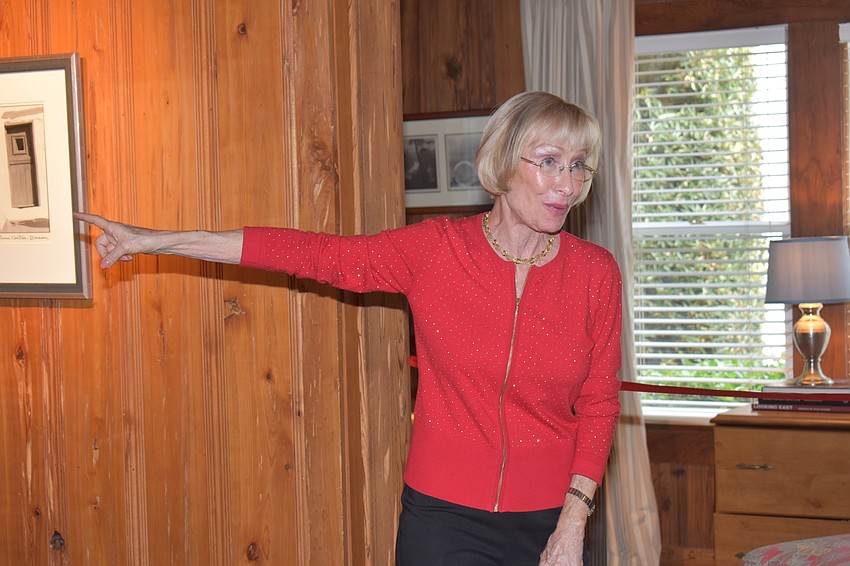 Joan Campo, a member of the Junior League, volunteered to give a tour of the Harry Higel house.