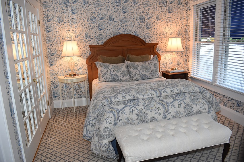 One think prominent in the Harry Higel house was the use of patterned wall paper, as shown in one of the upstairs bedroom.