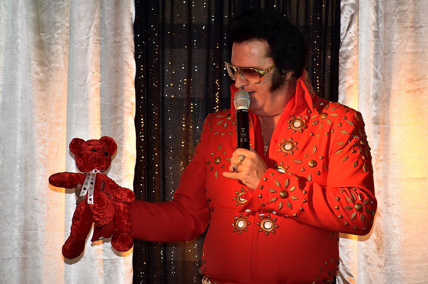 Elvis brought out a teddy bear for one special concert goer.