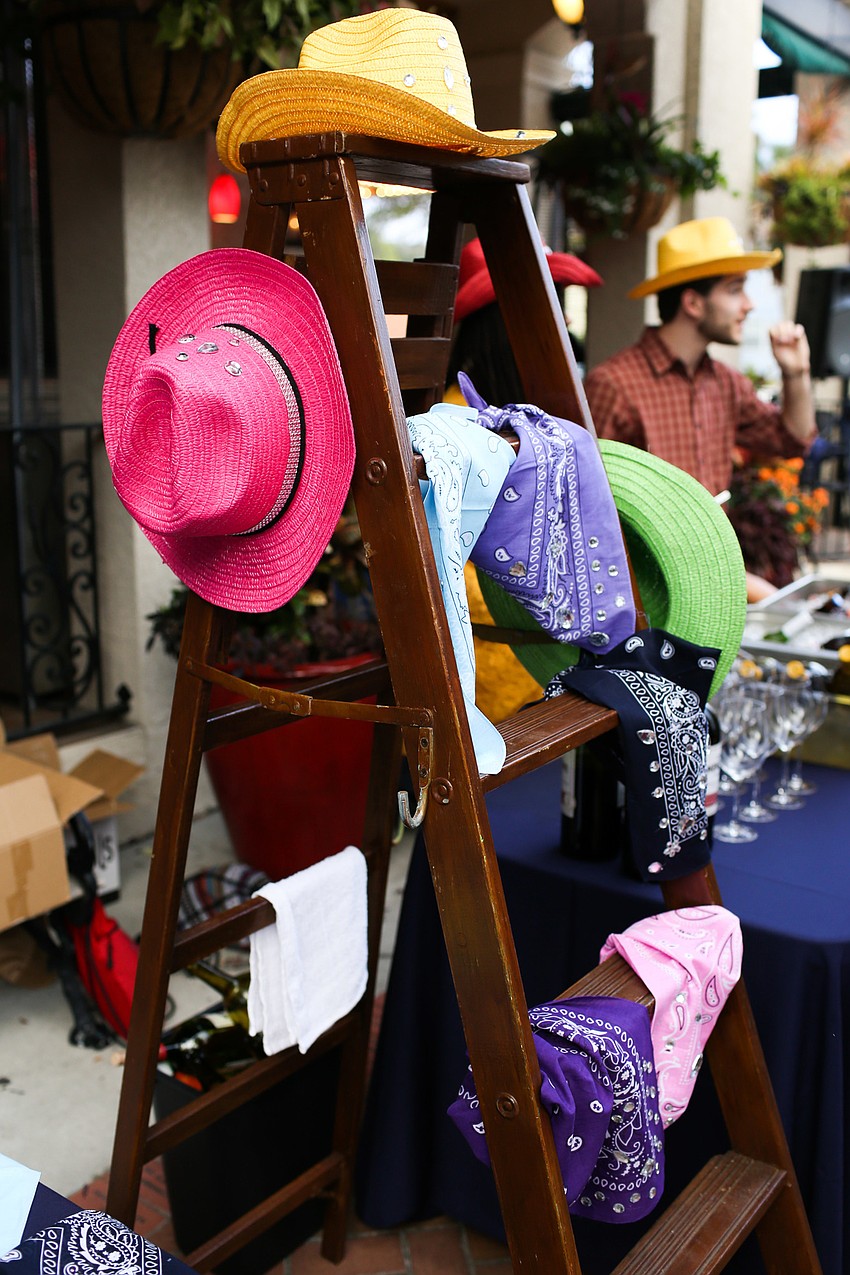 Guests could grab a hat and bandana to cowboy up their outfits.