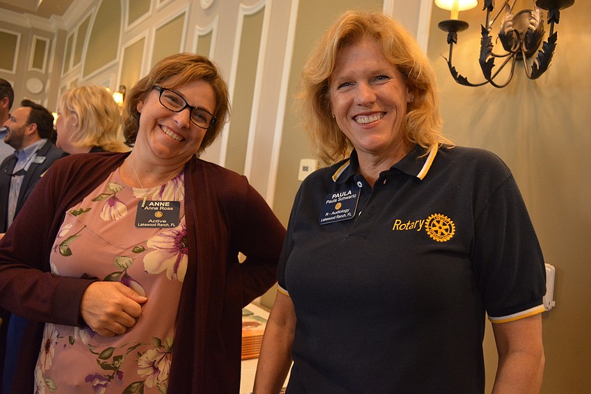 Rotary Club's Anne Ross and Paula Schwartz are eager to meet members of the Lakewood Ranch Business Alliance. Ross is an Alliance member, as wel.