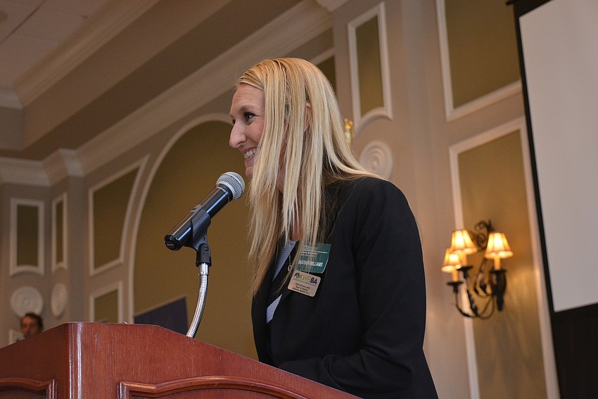Lakewood Ranch Business Alliance 2019 President Heather Williams welcomes guests.