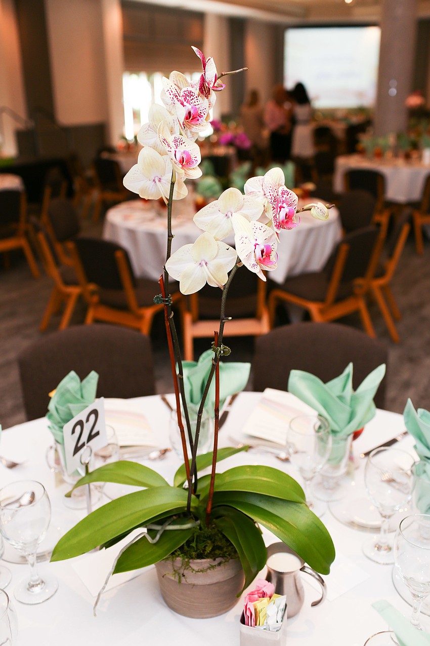 Orchids decorated the tables.