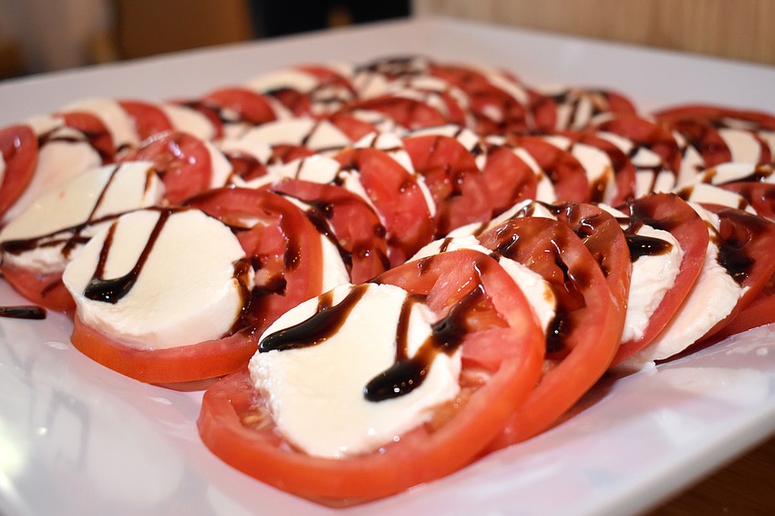 Caprese salad was served at the buffet.