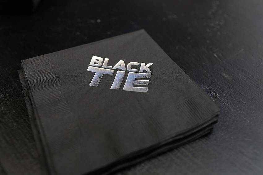 The napkins were themed to the event.