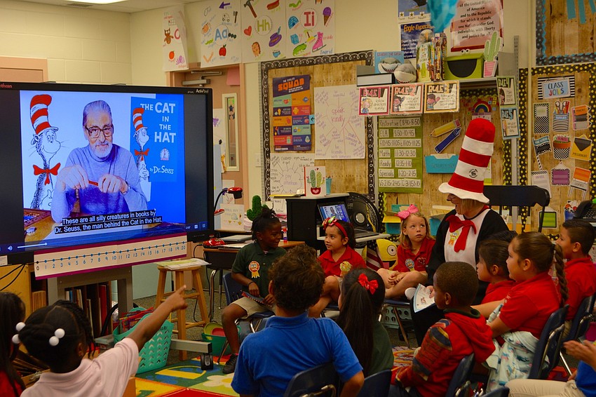 After the reading session was over, Kellemen showed her students a video explaining who Dr. Seuss was.