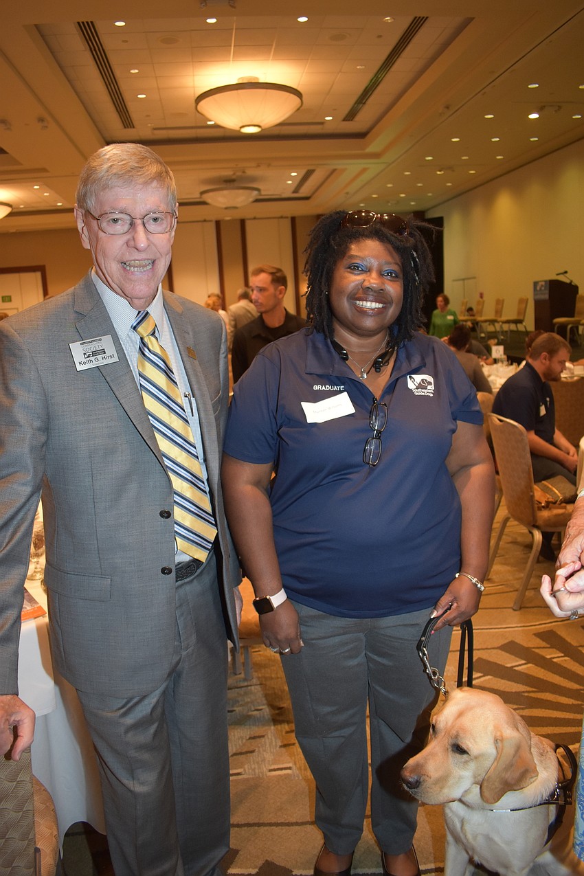 Keith Hirst with Chantale Williams and Riley