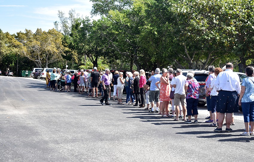 Customers lined up outside at least an hour before the doors opened.