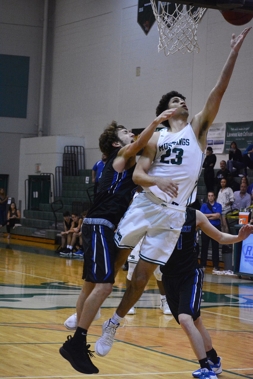 Lakewood Ranch High junior guard Christian Shaneyfelt hits a layup. He finished with a team-high 23 points.