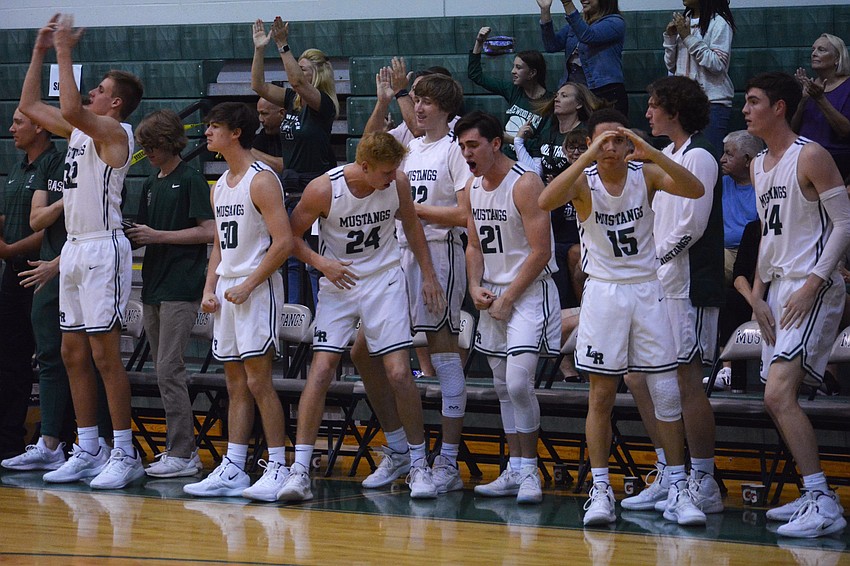 The Mustangs bench was enthusiastic and energized all game.