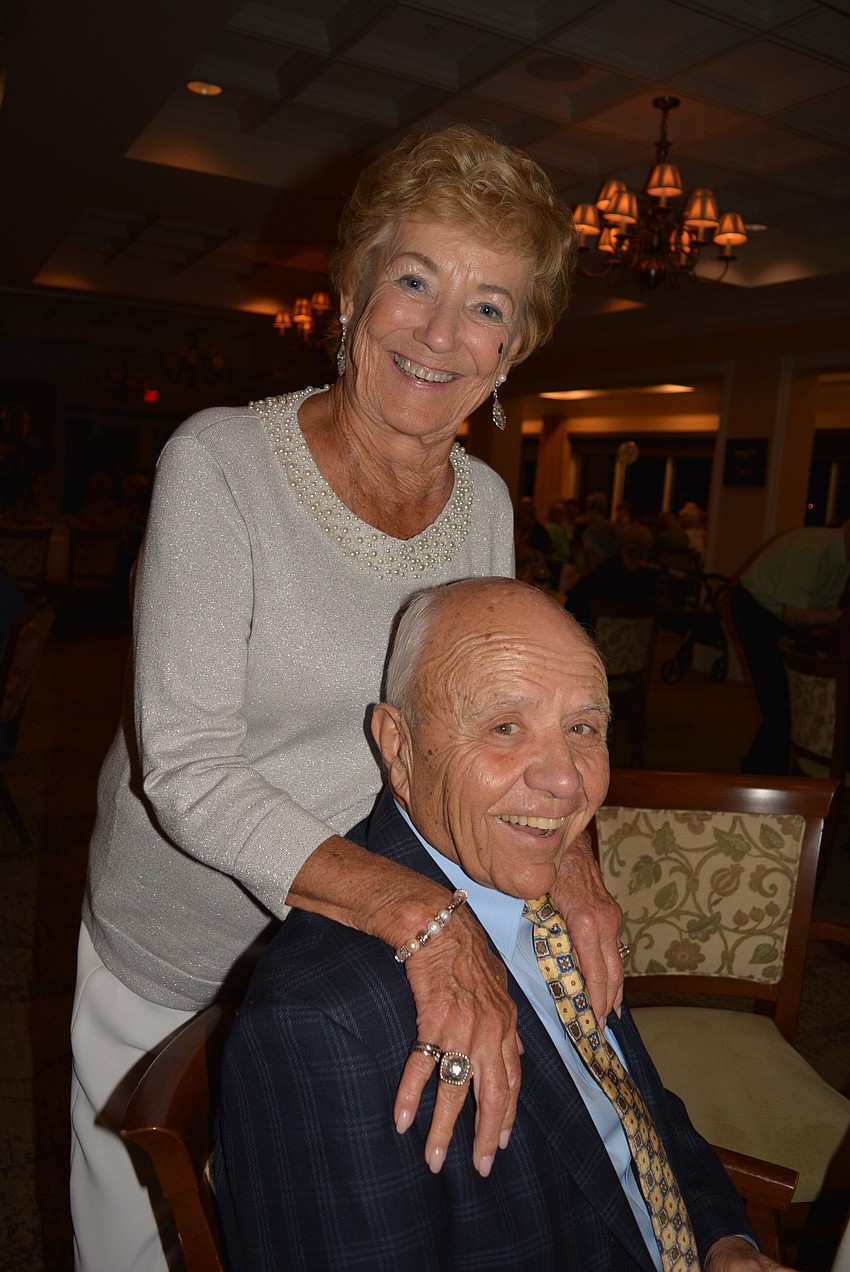 Resident Elaine Leonard, a resident since 1996, enjoys the night with her boyfriend Don Neuberger.