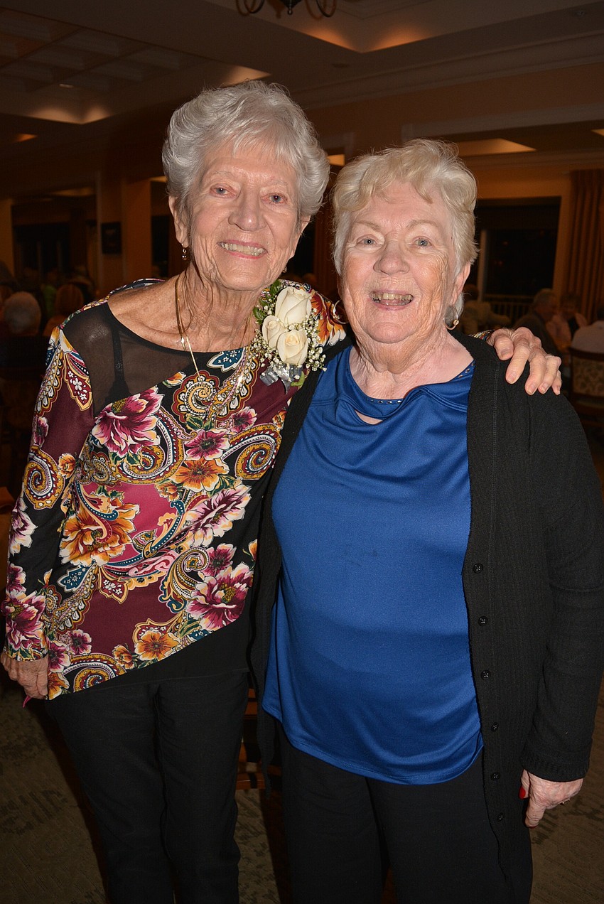Tara Golf and Country Club's most veteran resident Helen Hunzman enjoys dinner with friend Jeanne Smith, who moved to Tara 14 years ago.