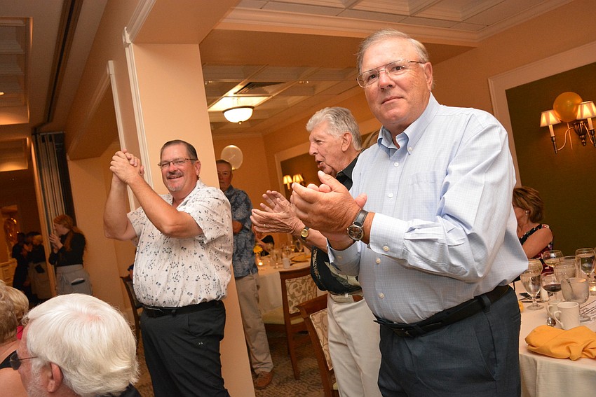 Phillip  Parsh, left, and Frank Barchi, right, are recognized for being past club golf champions.