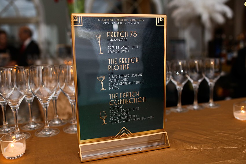 Three specialty cocktails were served at the bar during cocktail hour.