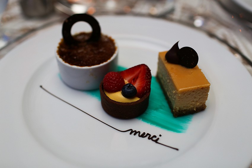 Dessert was three different bites.