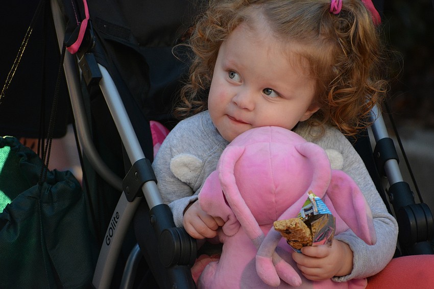 Parrish 2-year-old Hazel Hirshman didn't run, but she was having plenty of fun.