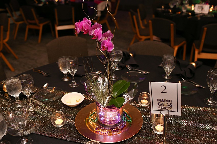 Orchids decorated the tables.