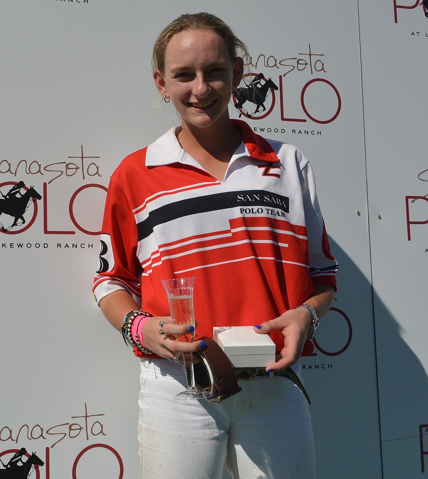 San Saba's Hope Arellano collects the MVP award for the tournament.