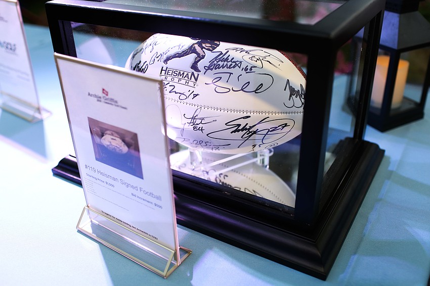 Silent auction items were available for bidding during the event.