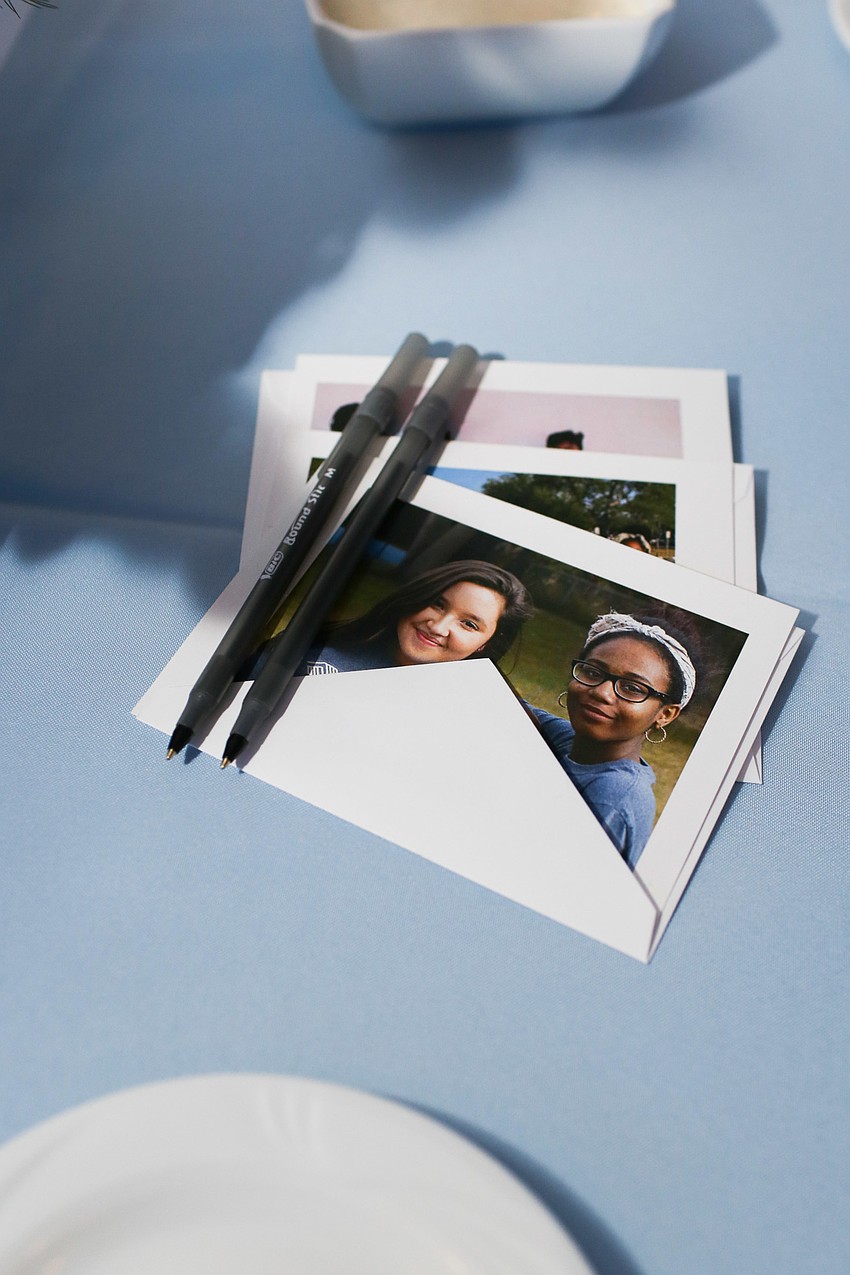 Donation cards featured photos of the kids at the Boys and Girls Clubs of Sarasota County.