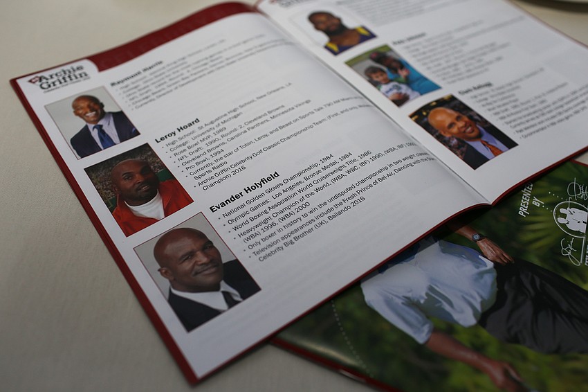 Sports celebrities came to town to play in the tournament.